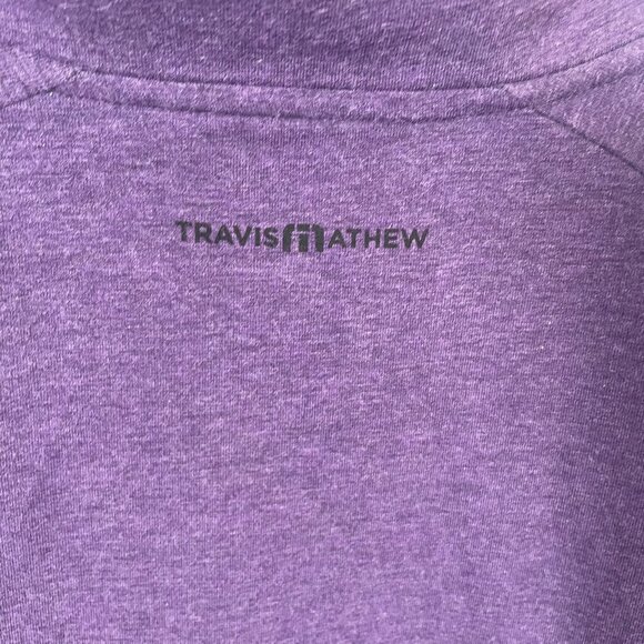 Travis Mathew Pullover 1/4 Zip Mens 2XL Purple Golf Athletic Stretch Cotton - Picture 5 of 8